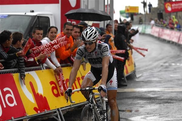 Jakob Fuglsang (Saxo Bank) finishes second on the stage, his best result in his Grand Tour debut