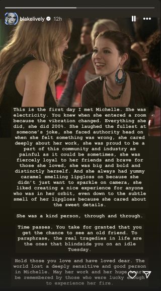 Blake Lively's tribute to Michelle Trachtenberg