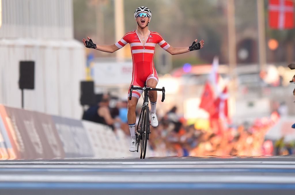 Jakob Egholm (Denmark) starts his celebration