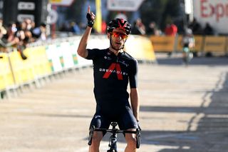 VALLTER 2000 SETCASES VALL CAMPRODON SPAIN MARCH 24 Arrival Adam Yates of United Kingdom and Team INEOS Grenadiers Celebration during the 100th Volta Ciclista a Catalunya 2021 Stage 3 a 2031km stage from Canal Olmpic de Catalunya to Vallter 2000 Setcases Vall Camprodon 2125m VoltaCatalunya100 on March 24 2021 in Vallter 2000 Setcases Vall Camprodon Spain Photo by David RamosGetty Images