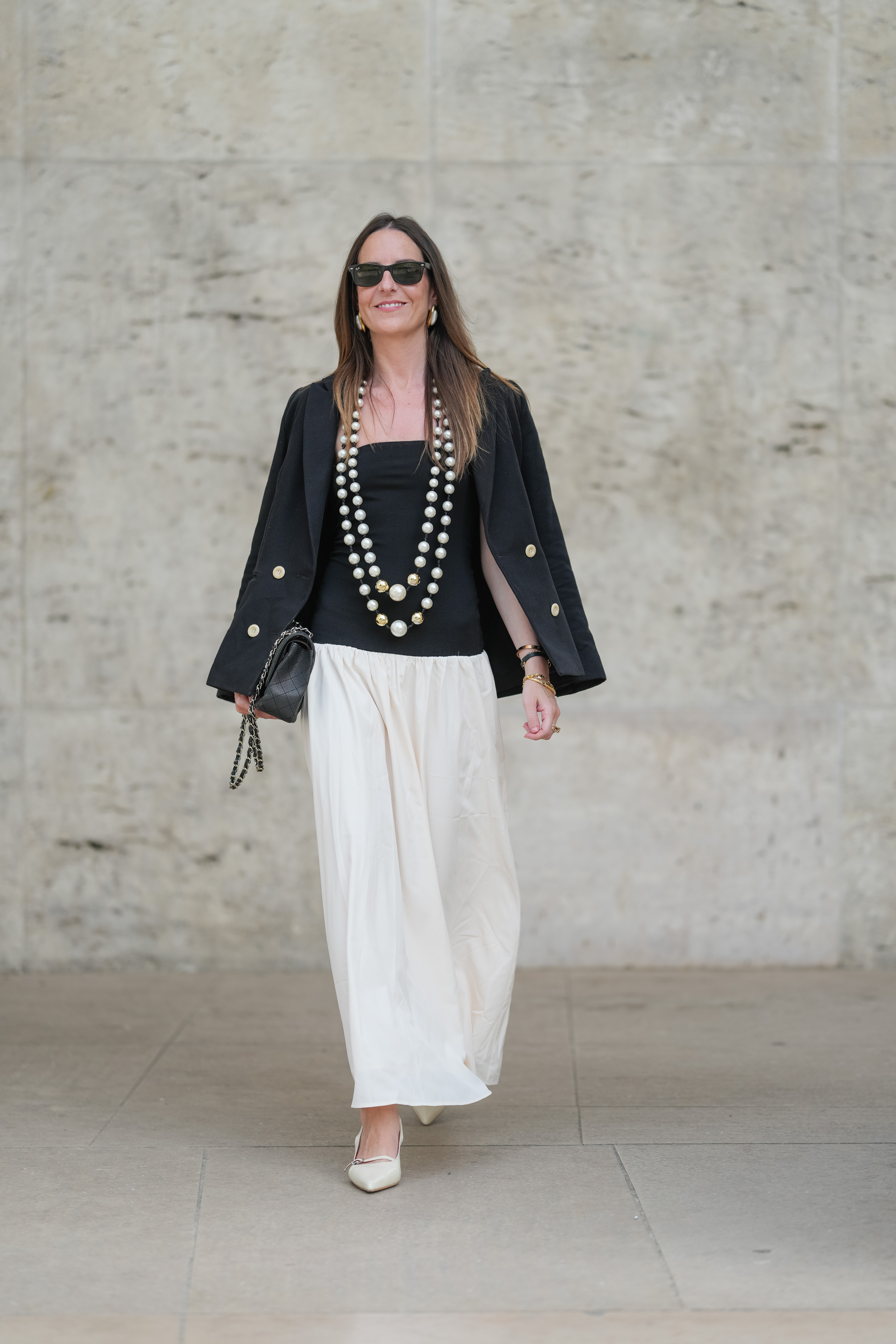 By Marlene Birger black and white street style pearl necklace