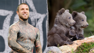 Slaughter To Prevail frontman Alex Terrible and bear cubs