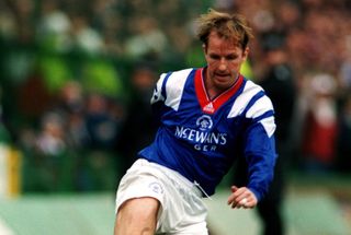 Trevor Steven in action for Rangers, April 1993