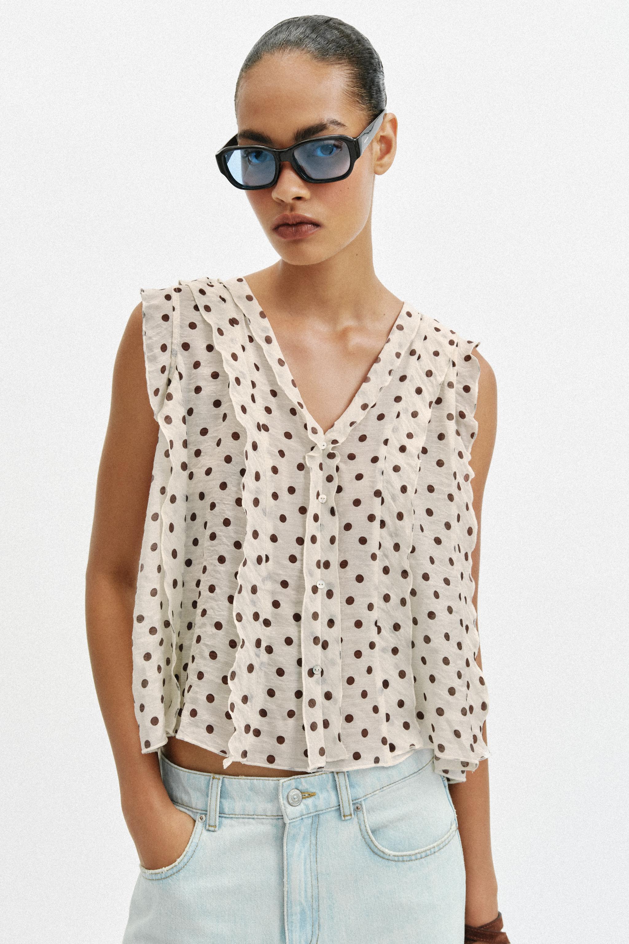 Printed Polka Dot Blouse