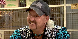 Tiger King Joe Exotic smiles as he gives an interview on the Netflix docuseries.