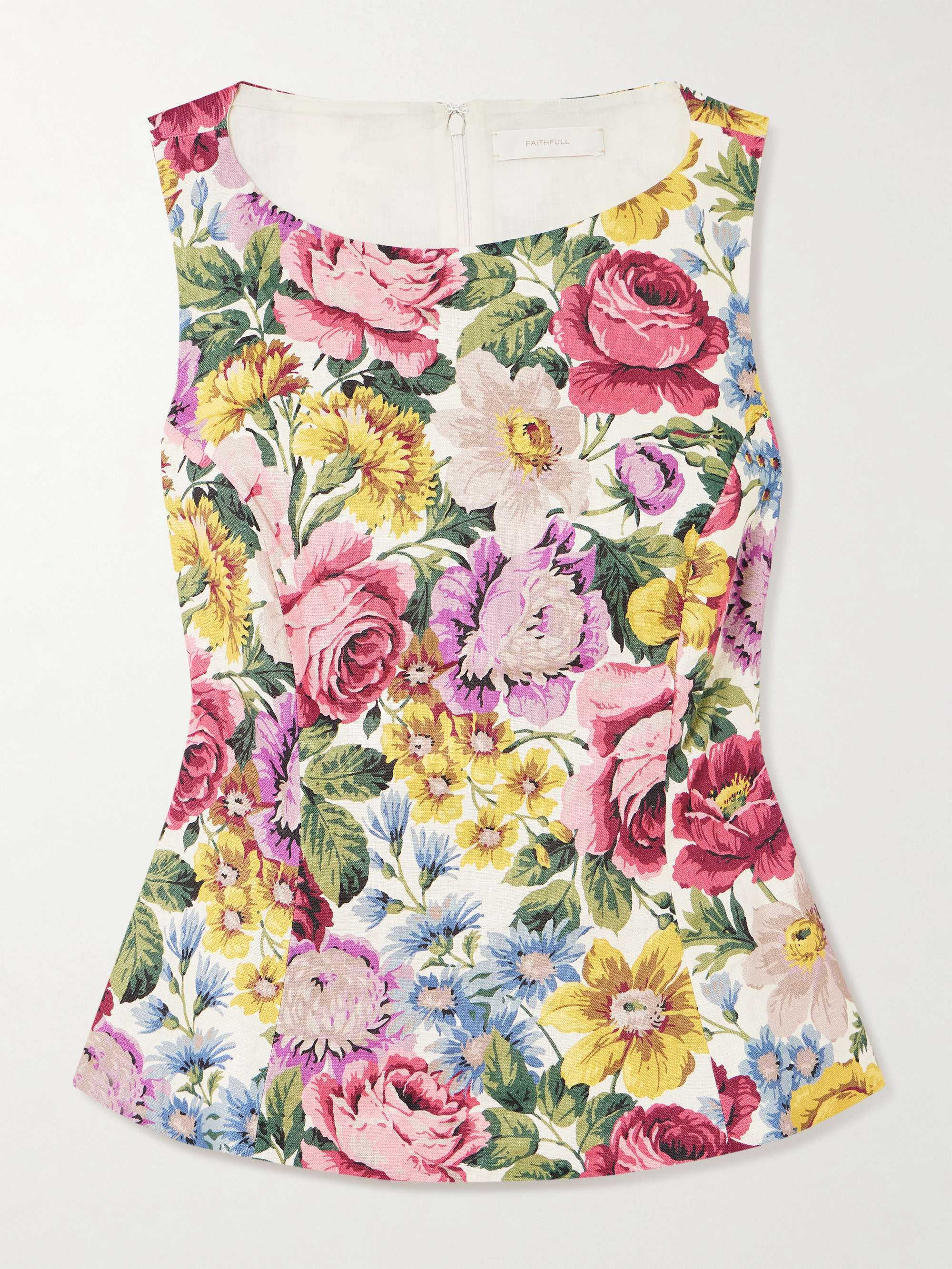 Ana Floral-Print Linen Top