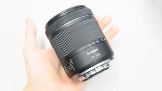 The Canon RF 24-105mm f/3.5-5.6 IS STM is notably smaller than its L-series alternative