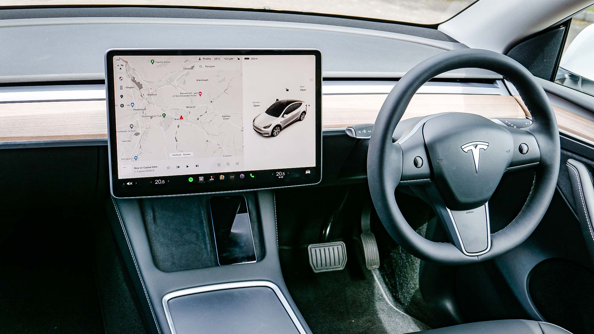 Tesla Model Y front seat interior