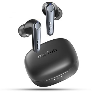 The Earfun Air Pro 3 true wireless earbuds next to their charging case