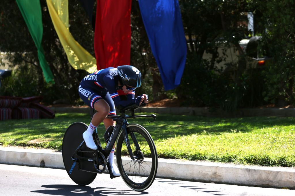 WOLLONGONG AUSTRALIA SEPTEMBER 18 Juliette Labous of France sprints during the 95th UCI Road World Championships 2022 Women Individual Time Trial a 342km individual time trial race from Wollongong to Wollongong Wollongong2022 on September 18 2022 in Wollongong Australia Photo by Con ChronisGetty Images