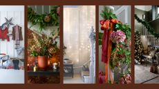 Compilation of hallways styled for Christmas ready for guests