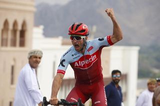 Nathan Haas (Katusha-Alpecin)celebrates his stage win at the Tour of Oman