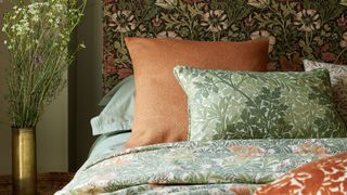 The Rose Bed from Button & Sprung covered in William Morris pring