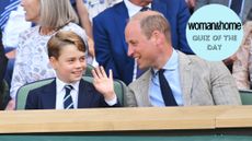 Prince George and Prince William attend The Wimbledon Men's Singles Final the All England Lawn Tennis and Croquet Club on July 10, 2022 in London, England. (Photo by Karwai Tang/WireImage)