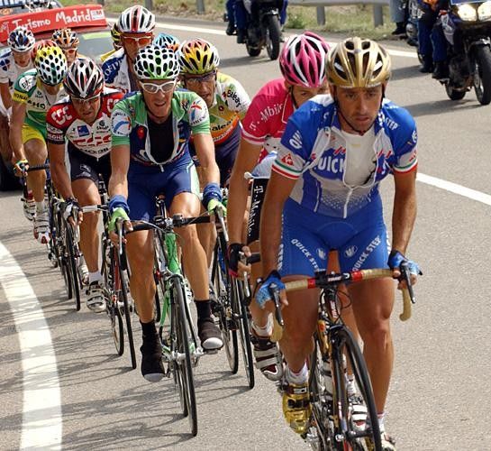 Paolo Bettini (Quick.Step) hammering on the front of the break