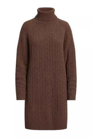 Polo Ralph Lauren Wool-Cashmere Cable-Knit Sweaterdress