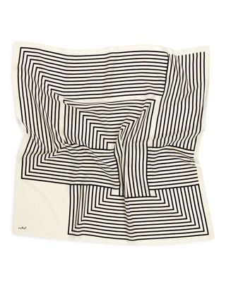 Pañuelo de seda estampado - Blanco/negro - Arket Gb