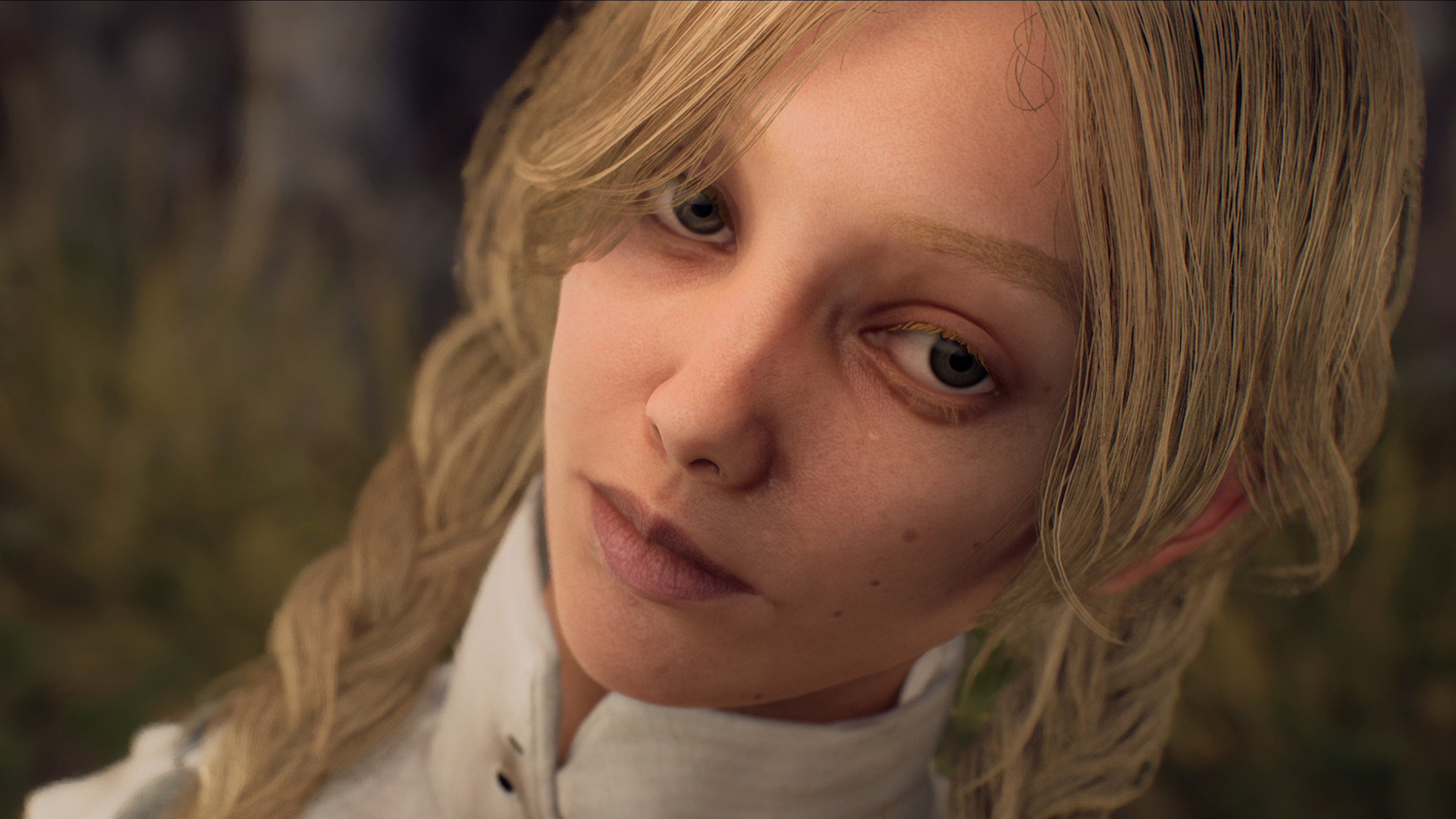 1348 Ex Voto screenshot showing Bianca in a wooded glade.