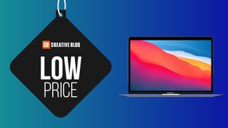 MacBook Air 2020 on background that says low price
