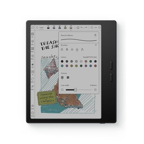 An official product render of an Onyx Boox Go Color 7 Gen II with a colorful sketch on the screen
