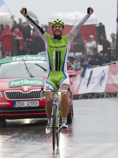 Daniele Ratto (Cannondale) soloed to victory in stage 14 at the Vuelta a Espana, the Italian's first Grand Tour stage win