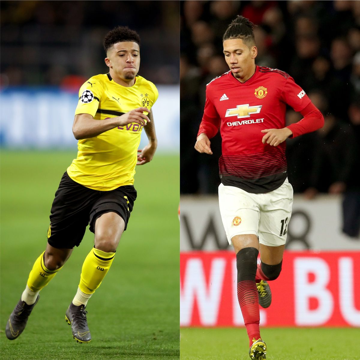 Jadon Sancho and Chris Smalling