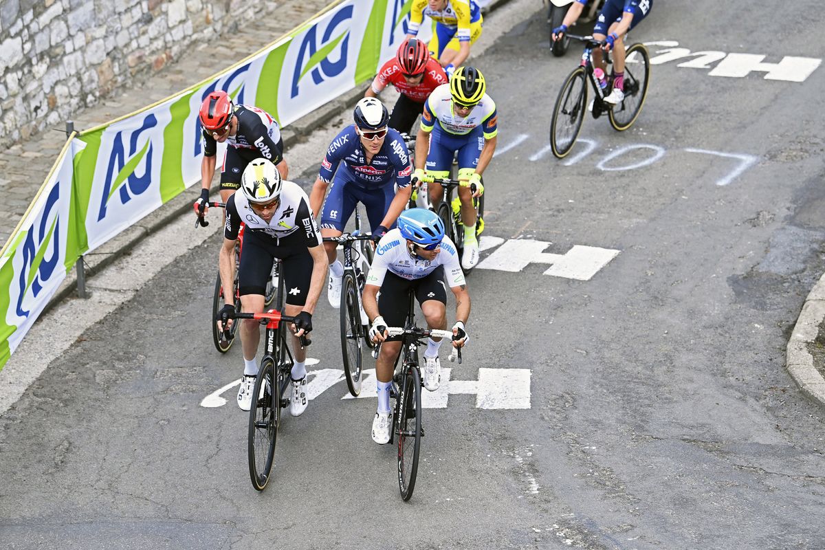La Fleche Wallonne 2021 - 85th Edition - Charleroi - Mur de Huy 193,6 km - 21/04/2021 - Scenery - Mur de Huy - Simone Velasco (ITA - Gazprom - RusVelo) - photo Vincent Kalut/PN/BettiniPhoto&Acirc;&copy;2021