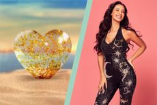 a split template showing the Winter Love Island logo and a promo shot of new host Maya Jama