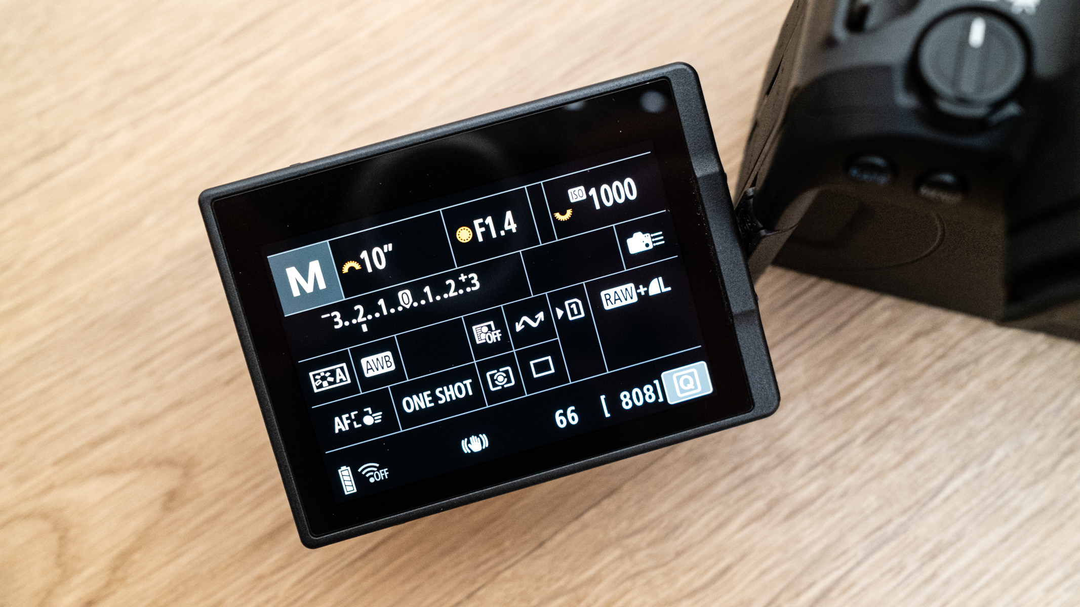 Canon EOS R6 Mark II articulating LCD screen positioned to the side of the camera