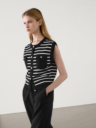 Massimo Dutti striped knit vest