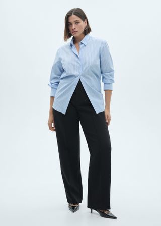 Straight-Fit Trousers With Decorative Seams