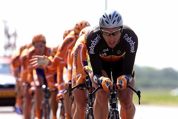 Belgian TT champion Marc Wauters leads his rabobank team on the way to 14th