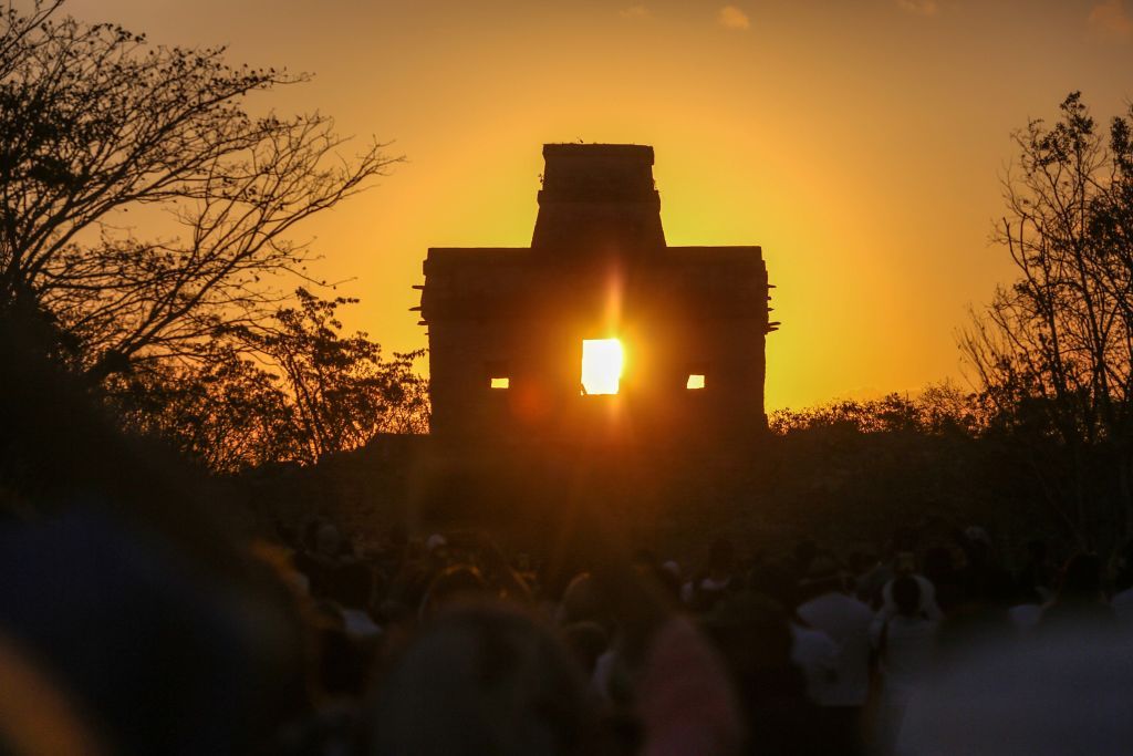 A Mayan temple.