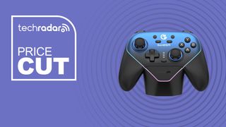 GameSir Super Nova on purple background with concentric circles and badge in top-left corner with techradar logo and text beneath reading 'price cut'