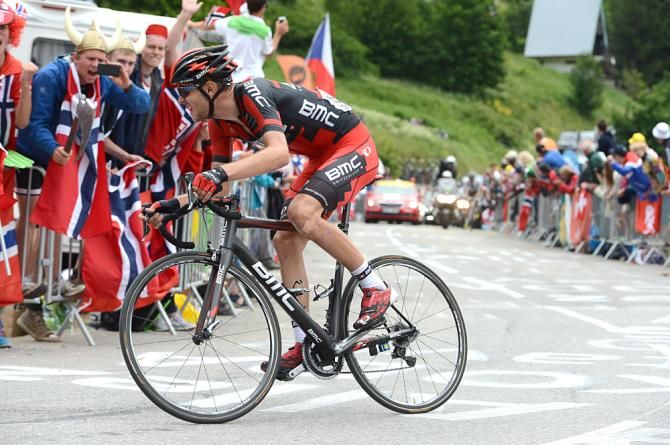 Tejay van Garderen (BMC) put in a brave effort but was passed before the top of Alpe d'Huez