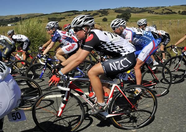 Jessica Jollly of the Cyclosport Team in the peloton.