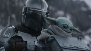 Din Djarin and Grogu operate a machine in The Mandalorian and Grogu.