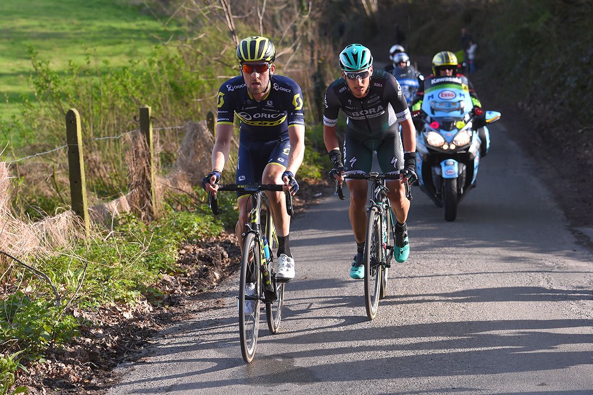 Luke Durbridge and Lukas P&ouml;stlberger chasing