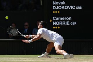 Novak Djokovic in 2022 Wimbledon men's semifinal