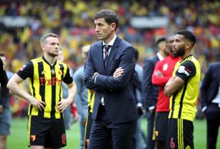 Watford manager Javi Gracia appears dejected after the final whistle