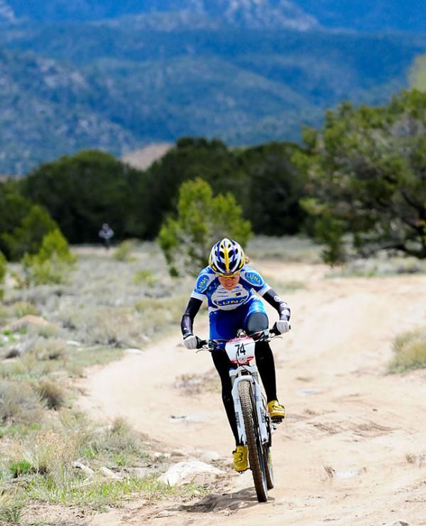 Georgia Gould (Luna Pro Team) on the flat fire road finish.
