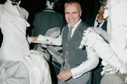 Thom Browne, backstage at his first haute couture show in Paris (July 3, 2023)