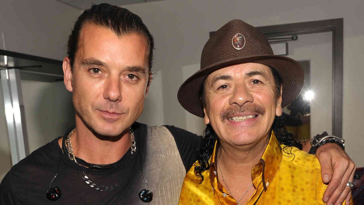 Gavin Rossdale and Carlos Santana backstage at the 2010 American Music Awards