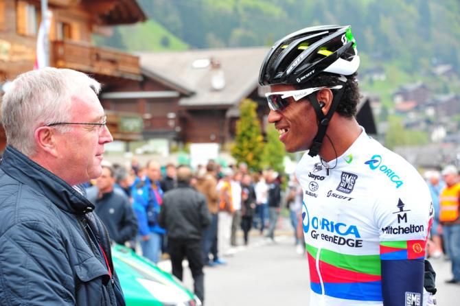 Pat McQuaid catches up with Daniel Teklehaimanot