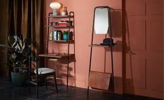 Rockwell’s collection includes a leaning secretaire and valet in American walnut