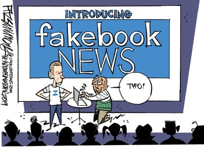 Political Cartoon U.S. Facebook Fake News Zuckerberg Pelosi Video
