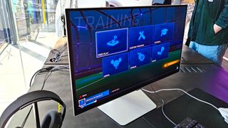 Samsung Odyssey OLED G6 with Rocket League menu on screen