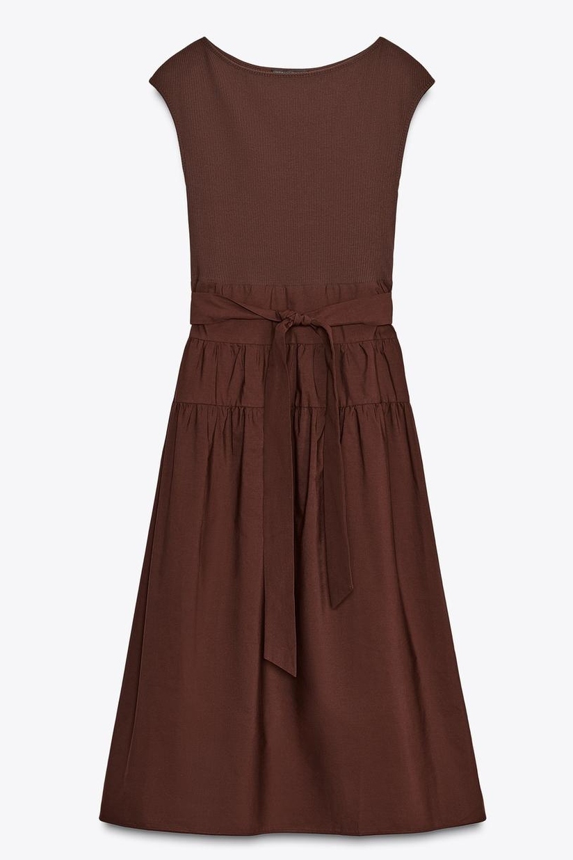 ZARA, Combination Ruched Dress