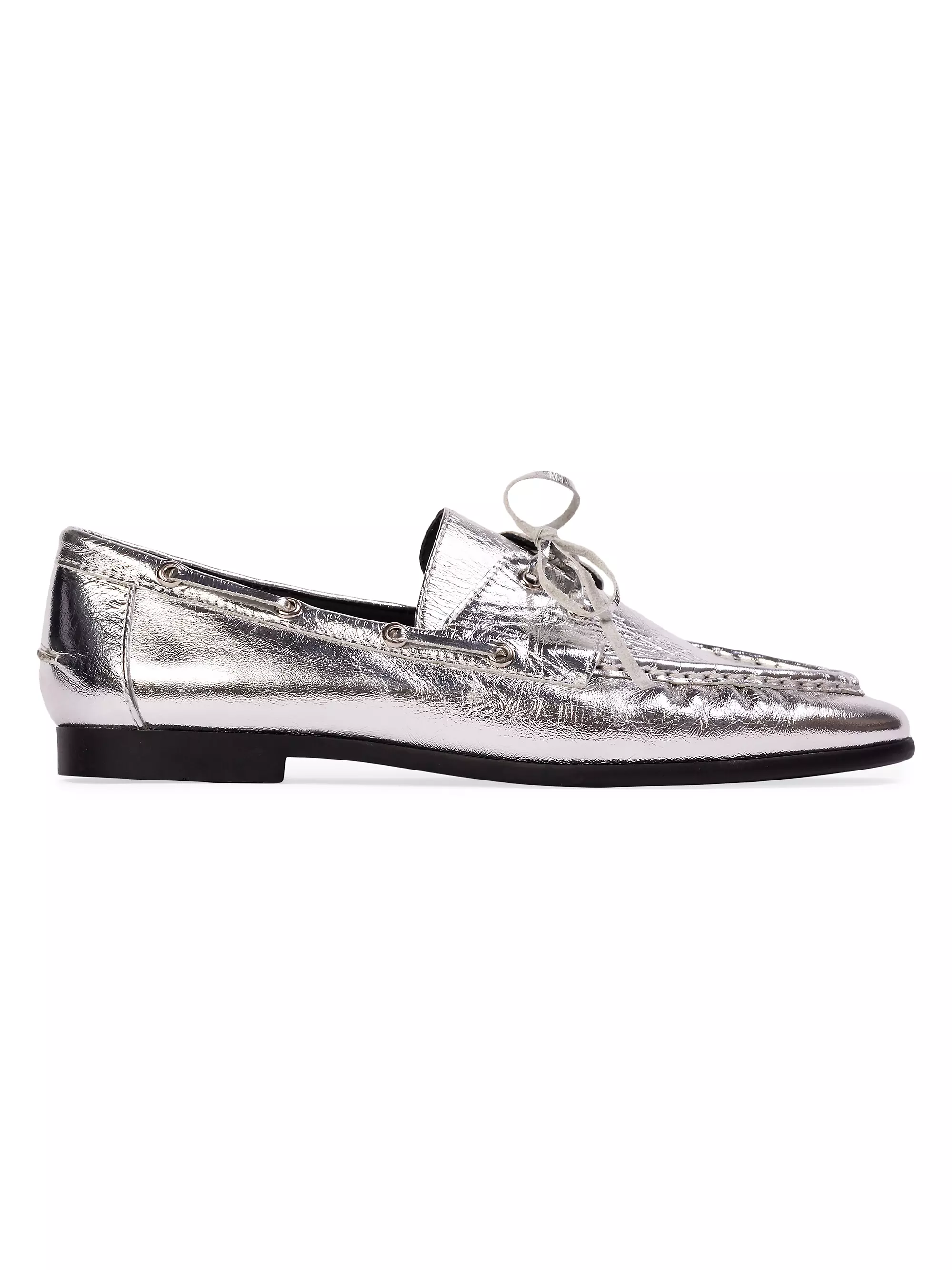 Black Suede Studio , Davy Metallic Boat Loafers