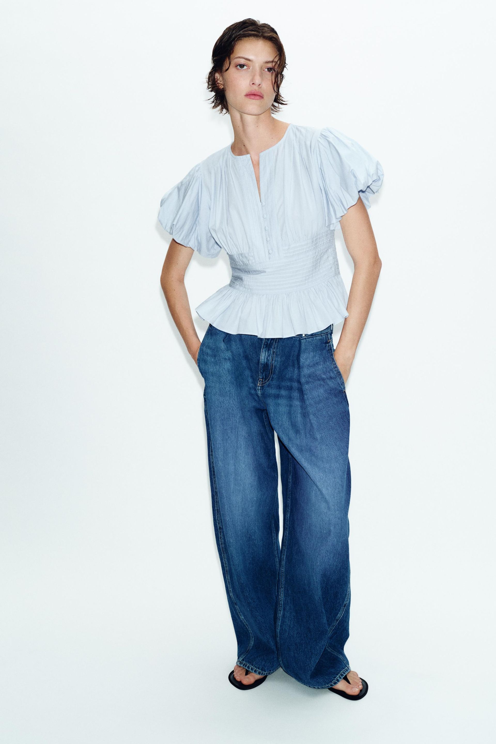 Puff Sleeve Pintuck Blouse